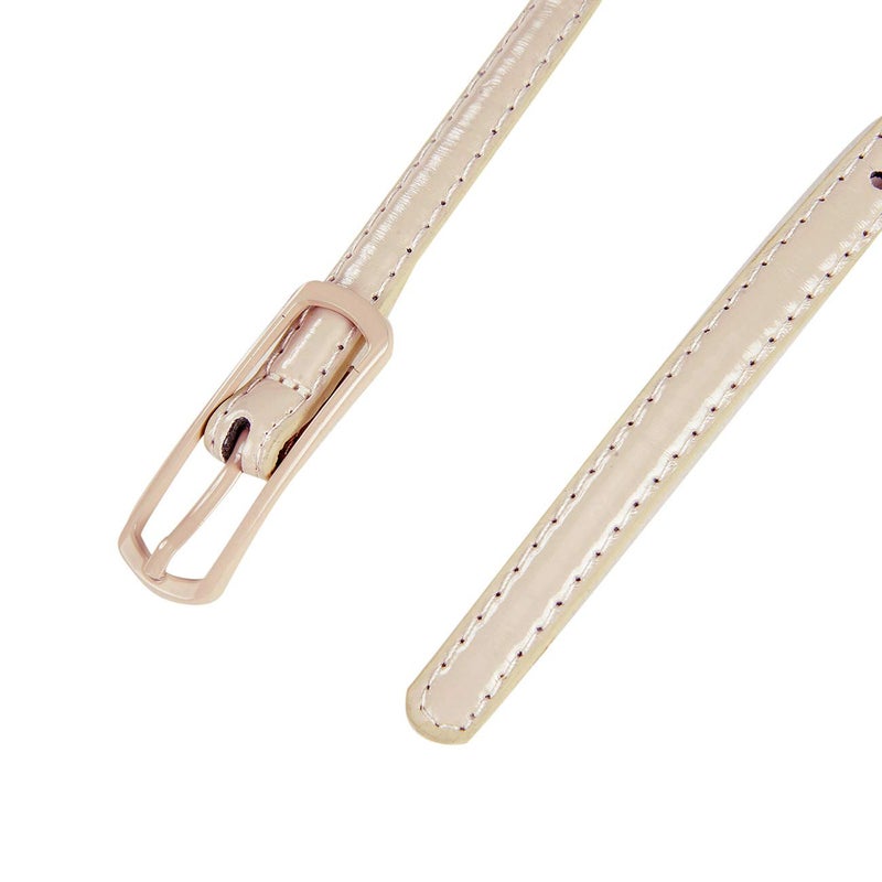 Selighting Womens Faux Leather Skinny Belts for Dresses - Khaki, One Size - Image 3